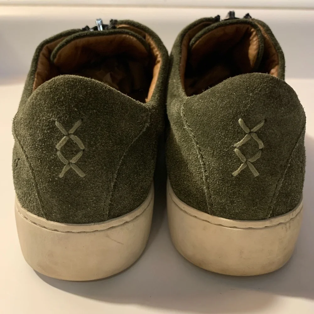 Frye Lena Zip Low Sneakers Olive Green Size 8.5 - Picture 4 of 6